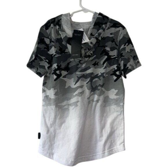 Ocean Current boys Camouflage Hooded T-Shirt S Gray & White - Picture 5 of 8